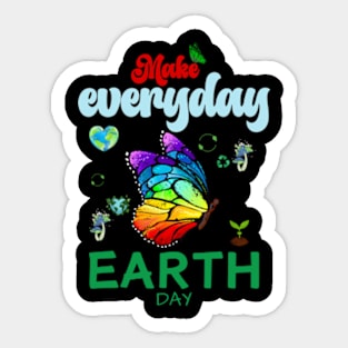 happy funny  earth day 2024 gift april 22 Cute Teacher  Lover Rainbow Sticker